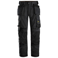 Snickers 6251 AllroundWork Stretch Loose fit Work Trousers Holster Pockets, REGULAR Length, Black/Black