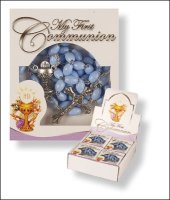 Communion Rosary/Plastic/Blue   (C6032/BL)