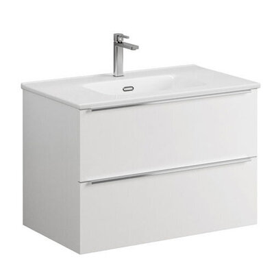 Kara 80cm 2 Drawer Wall Hung Unit White