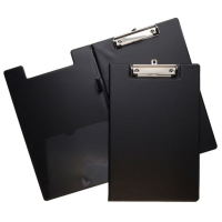 A4 Pvc Double Foldover Clip Board - Black, 6/Case