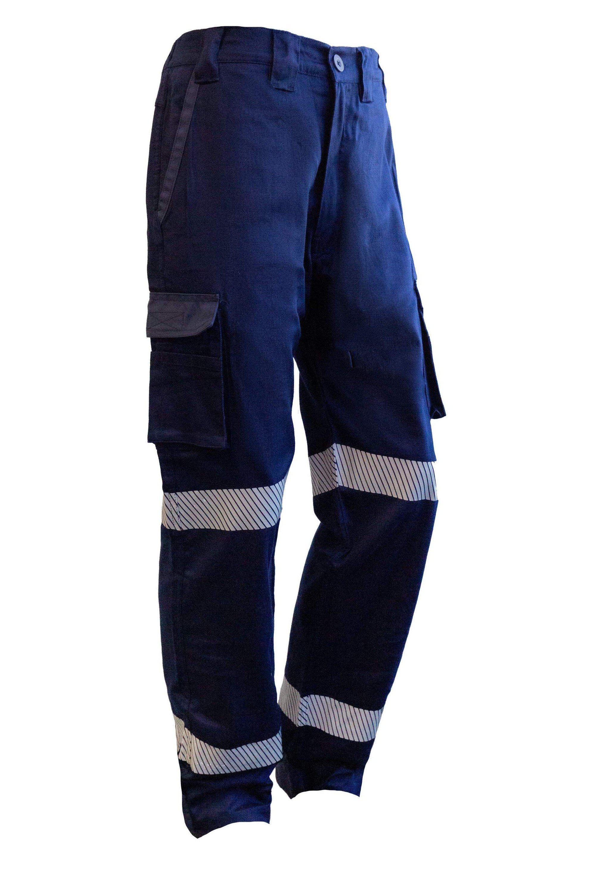 Cargo Trousers, Ripstop, Reflective, Navy