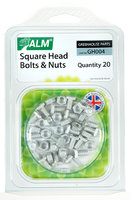 Aluminium Square Head Nuts & Bolts (Pack 20) - GH004