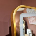 LED Modena Cheval Mirror 160 x 50cm - Gold 3