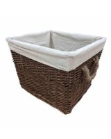Rectangular Willow Basket With Canvas Liner