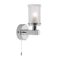 Elba Single Wall Bracket, Polished Chrome with Glass, IP44 | LV1802.0021