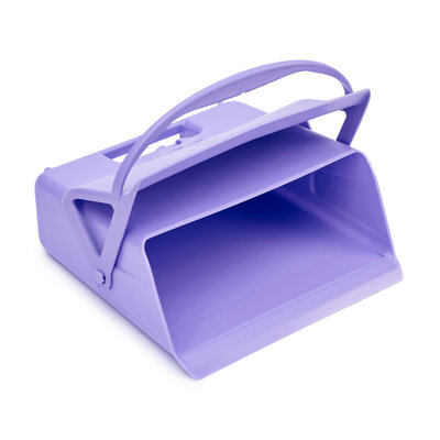 Foodgrade hand dust pan - with hinged lid and clasp, heavy duty, purple