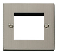 Click Deco Victorian Stainless Steel 1 Gang Twin Aperture DATA Plate | LV0101.0122