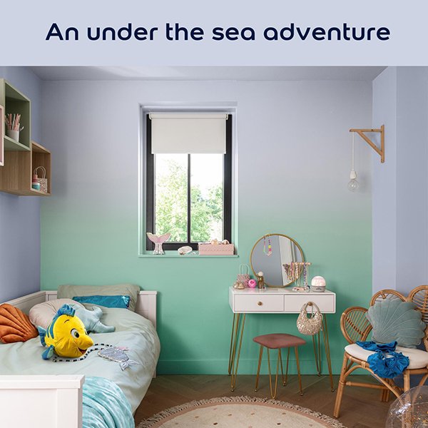 Childs Bedroom painted in Dulux Easycare The Little Mermaid Lavender Shell