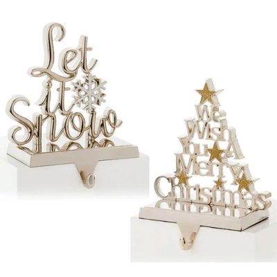 22cm Silver Christmas Stocking Holder 