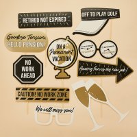 Retirement Photo Booth Props - Pack of 10