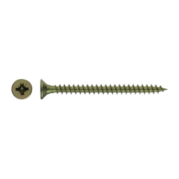 Reca Chipboard Screws Countersunk Pozi 4mm x 30mm Zinc Yellow Box Quantity 1000