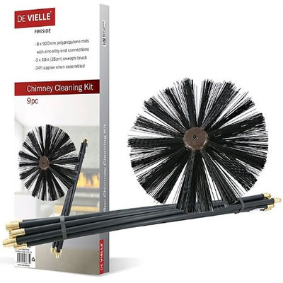 De Vielle Chimney Cleaning Kit - 9 Piece