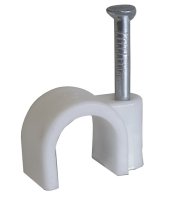 7MM ROUND CABLE CLIPS WHITE