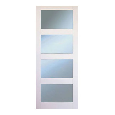 Kirkland Primed Shaker 4 Panel Clear Glass Door (80" x 32")
