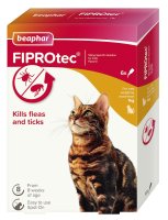Beaphar Fiprotec Cat Spot On Flea and Tick Treatment 6 Pipette - SINGLE