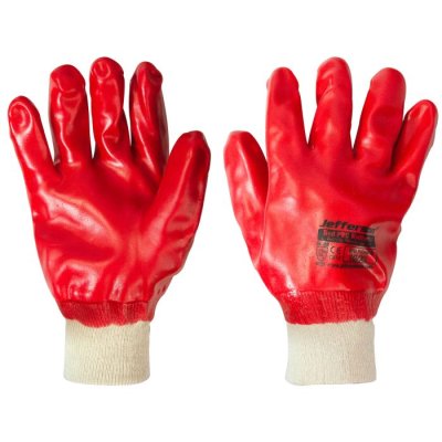 Red PVC Knit Wrist Glove X Large