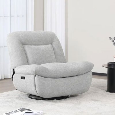 Ebba Recliner Swivel Chair Light Grey
