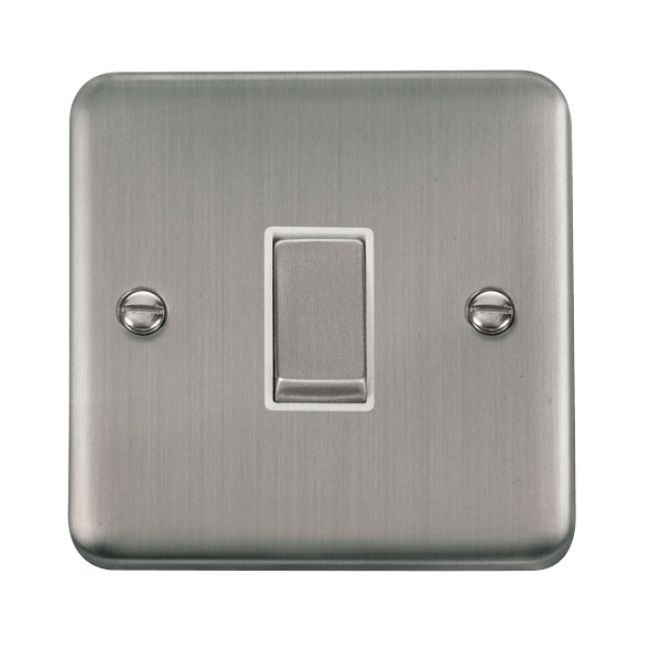 Click Deco Plus 1G 2W Switch Stainless Steel White Insert DPSS41