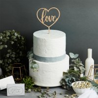 Love Wooden Cake Topper