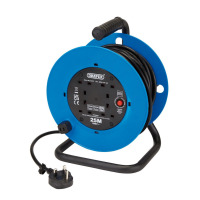 Draper, 230V Four Socket Industrial Cable Reel, 25m