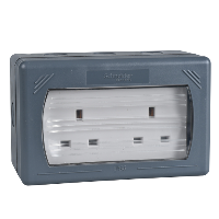 Schneider Weatherproof 13A 2G socket IP55