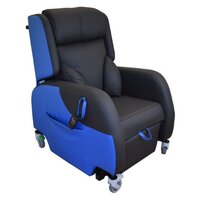 Tempo Porta Rise Recline Chair Bespoke is black and blue.