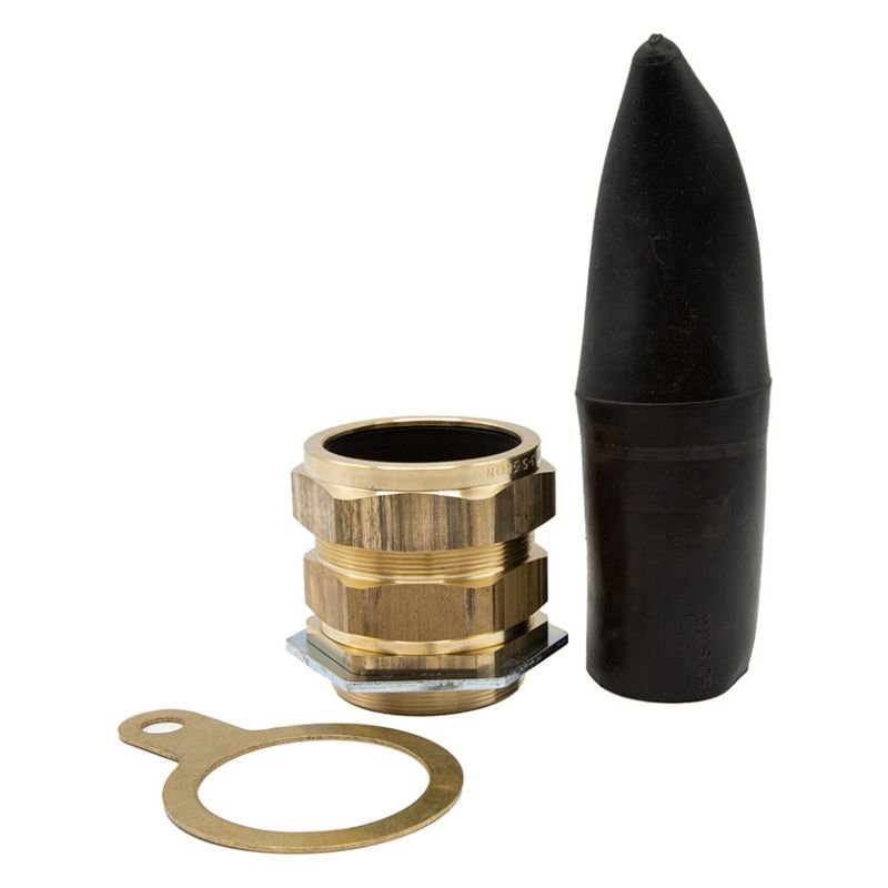 Wiska M63S Brass Cable Gland Kit With Brass Locknut And Black Shroud OD 52.0 - 59.0mm (Pack Of 1) CW63S-1PK