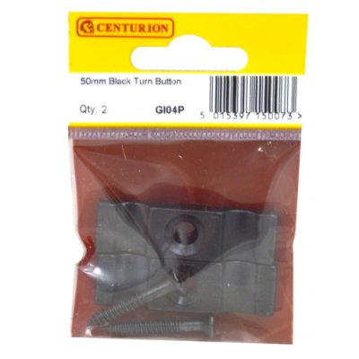 Centurion Steel Turn Buttons, Epoxy Black, 50mm