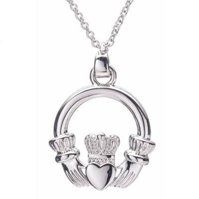 Newgrange Silver Claddagh Pendant 