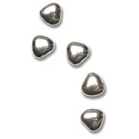 Small Chocolate Hearts Metallic Silver - 15mm