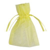Small Organza Pouch Yellow - 75 x 100mm