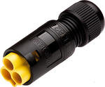 Tee Plug IP Rated Connector IP Rating 40, Number of Poles = 2, Max Cable Diameter 9.5mm Wire Mount Plug