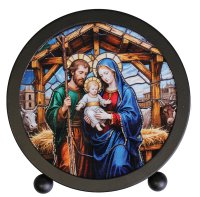Metal Plaque with Light/Nativity   (89098)