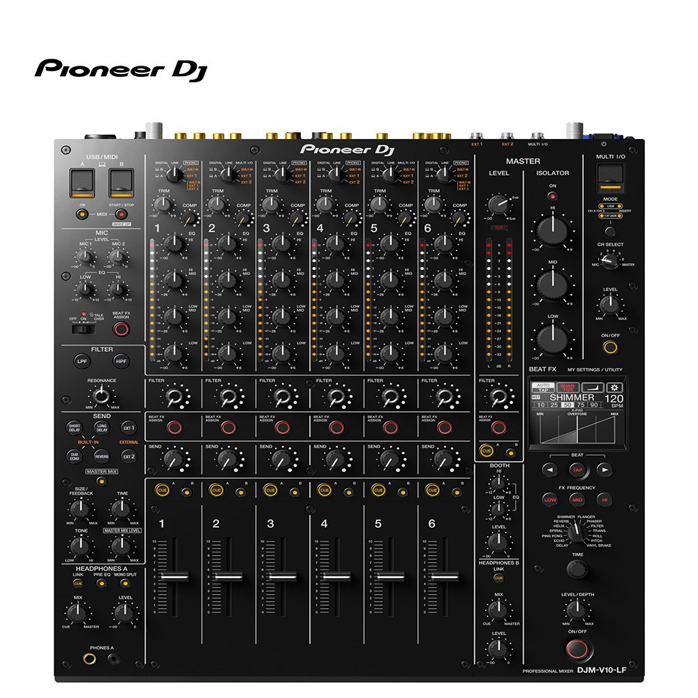 Pioneer DJ DJM-V10LF 6 Channel Professional High End Digital Mixer with Long Faders