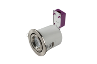 STARLING 50W mains voltage steel fire rated downlight, IP20, 100mm, Chrome, directional