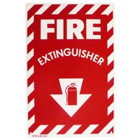 Fire Extinguisher w/Picture Arrow, 8"w x 12"h, Rigid  Plastic (.030)