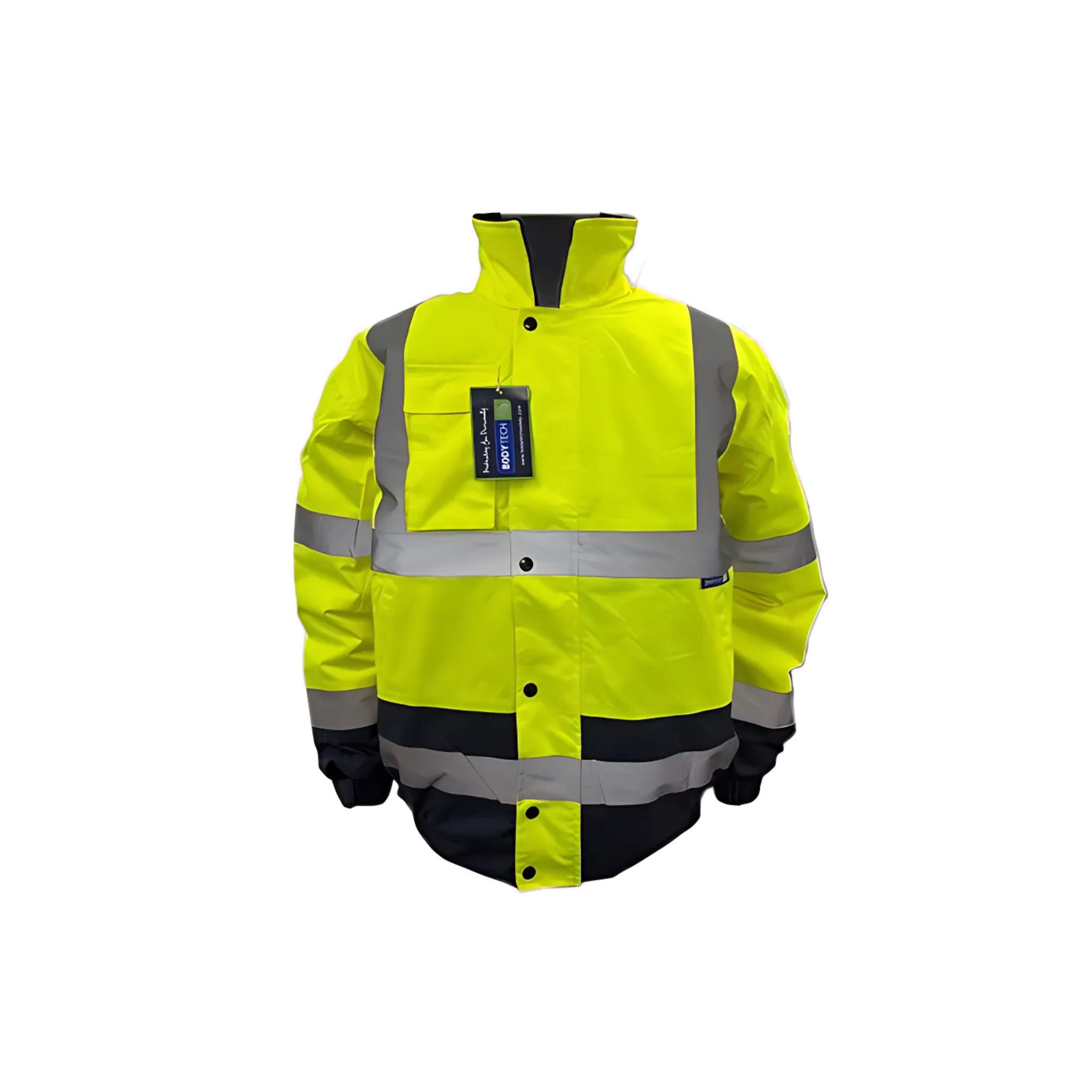 TWO TONE HIVIS BOMBER JACKET, YELLOW, BODYTECH