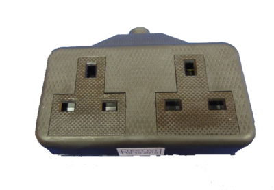 2 Gang 13 Amp Rubber Socket Block - Black