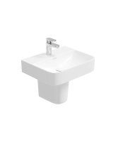 HORIZON 50CM 1TH SQUARE BASIN & SEMI PEDESTAL