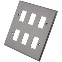 Gunmetal 6 Gang Grid Plate 6104-354