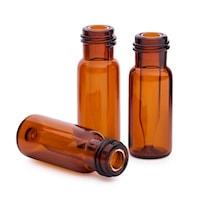Screw top vial with fixed insert, amber, 300 uL insert volume, 100/pk
