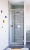 FLAIR ILI HINGED DOOR 1000MM SILVER WITH CLEAR GLASS