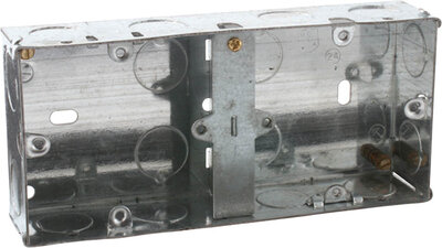 2 Gang 35mm Dual Galvanised Steel Box