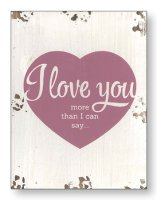Distressed Wood Plaque/I Love You   (84517)