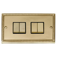 Georgian Brass CLICKGCBR414BK 10A 4G 2W Switch