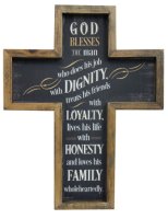 Wood Cross/God Bless the Man   (AG57620)