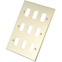 Polished Brass 9 Gang Grid Plate 6050-356
