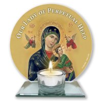 Glass Votive Light Holder/Perpetual Help  (87439)