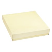 Ivory Silk Square Box With Lid 300 x 300 x 60mm - Pack of 1