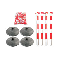 Set Of 4 Posts & Bases With Chain